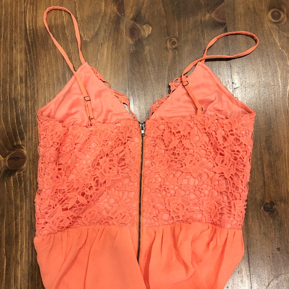 Coral Dress with cut out floral top detail - Picture 4 of 6